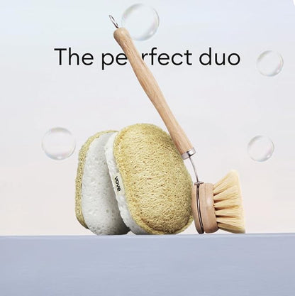 Vove. | Earth-Friendly Kitchen Sponges | 100% Natural | 12 Pack | Long-Lasting | Versatile Cleaning | Plastic Free | Washing up Sponge | Cellulose | Non-Scratch Scrubber | Compostable