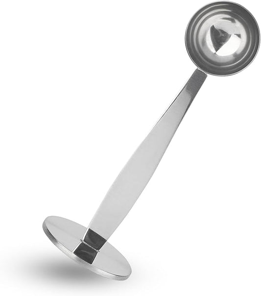 DFD 2-Inch-1 Coffee Scoops, 304 Stainless Steel Tablespoon Measure Spoon with Pressed Bottom for Coffee Bean Press Coffee Grinding Pressing（Silver15 ml）