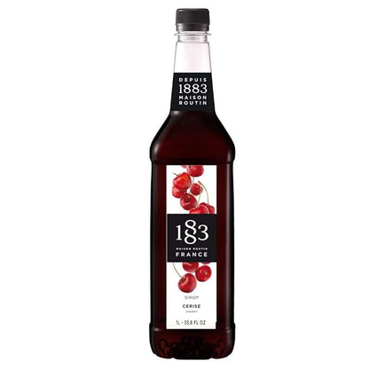 1883 Cherry Syrup for Drinks, Made in France, 1 Liter Plastic Bottle