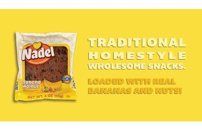 Nadel - Naturally Delicious Sweet Breads Variety Pack (Banana Walnut, Cappuccino Chocolate Chip, Carrot Walnut, Zucchini Walnut). (12 Pack, 3 Breads Per Flavor)