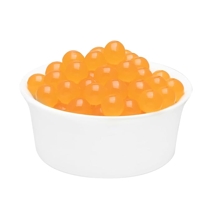 Tea Zone [1 Pound] Peach Popping Pearls, Bursting Pearls for Teas, Shakes, Smoothies, Dessert Toppings