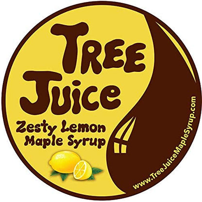 Tree Juice Zesty Lemon Pure Maple Syrup- All Natural, Non GMO, Vegan, Gluten Free, Vegetarian, Paleo (12 oz bottle)