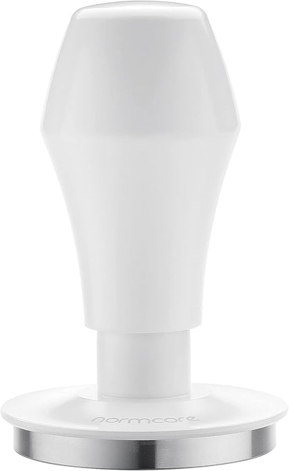 Normcore 51mm Espresso Coffee Tamper V4.1, Spring Loaded Tamper with 15lb/25lb/30lb Interchangeable Springs, Fit Delonghi 51mm Portafilter, Anodized Aluminum, White