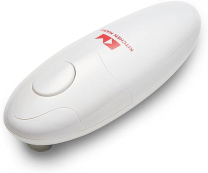 Kitchen Mama Auto Electric Can Opener: Safe, Easy with One Touch, Smooth Edge, Battery Operated, Cordless, Automatic Can Opener for Seniors with Arthritis, Hand Free Appliances, YES YOU CAN (White)