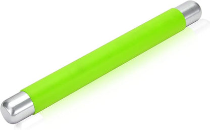 Rolling Pin Dough Roller for Baking with Thickened Non Stick Silicone Metal Handle Rolling Pin Stainless steel Fondant Roller Pin Cookie Pastry Kitchen Accessories 13.8 X 1.5 Inches