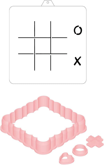 Cookie cutter and stencil set Baking stencils and cutters bundle DIY bakery decorating kit Cookie cutter with stencils Icing stencil and cookie cutter combo (Tic-tac-toe)