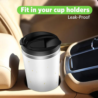 Insulated Coffee Mug with Ceramic Coating, 18oz Travel Mug with Leak-proof Lid, Vacuum Double-wall Tumbler, Stainless Steel Thermal Cup for Tea, Hot Cocoa, Cold Beverage, Ice Drinks