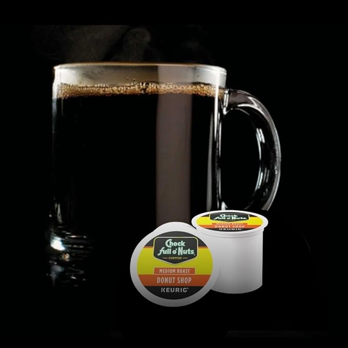 Chock full o’Nuts Donut Shop Keurig K-Cup Pods for Keurig Brewers – Premium Arabica, Medium Roast – Single Serve – 4 Packs of 24 K-Cup Pods