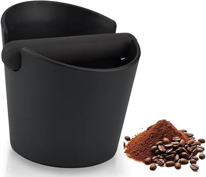 5 Inch Coffee Knock Box Shock-Absorbent Durable Barista Style Knock Box With Removable Knock Bar and Non-Slip Base Gift (S-Black)