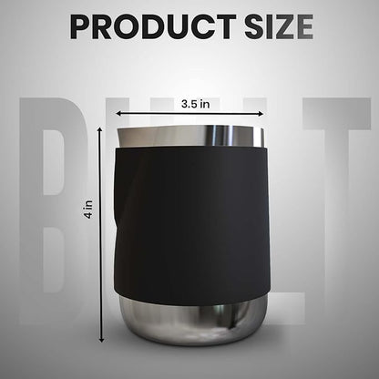 Rattleware Handle Free Stainless Steel Macchiato Pitcher - Perfect For Home, Cafe, Restaurant, Hotel, Office, Or Commercial Use - Steaming And Frothing Pitcher (12 Oz)