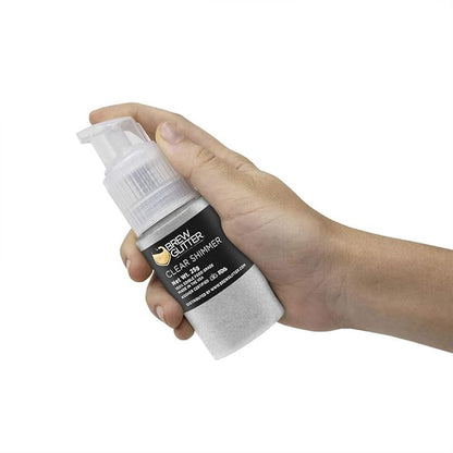 Brew Glitter - Clear Shimmer (25g Spray Pump 1x Jar) | Edible Glitter for Drinks, Cocktails, Beer, Garnish & Beverages