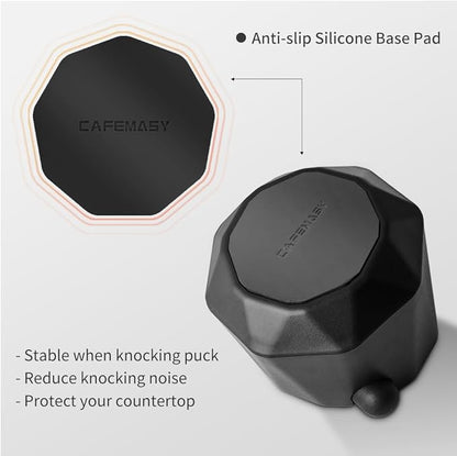 Coffee Knock Box Espresso Grounds - CAFEMASY Home Use Epsresso Accessories Unique Design Diamond Shape Mini Knock Box with Espresso Cleaning Brush