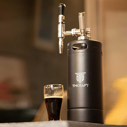 TMCRAFT 128oz Nitro Cold Brew Coffee Maker, Home Brew Coffee Keg with Stainless Steel Stout Creamer Faucet & Pressure Relieving Valve