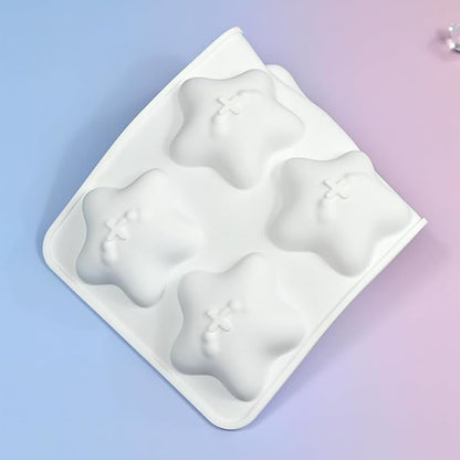 mostsom Cute Star Cartoon Shaped Dessert Mousse Molds 3d Silicone Cake Mold Muffin Pan Baking Tools For Cakes Decorating Supplies (M_ Star)