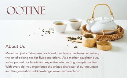 OOTINE, Formosa Pearl Taiwan Oolong Tea Bags (12 Sachets) | Roasted Nutty Notes | Hand-Picked Quality Whole Leaves in Plant-Based Sachets | Caffeine Alternative, Daily Antioxidant Support | Multiple Infusions