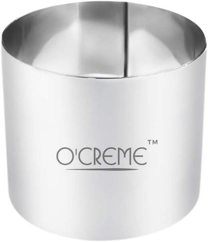 O'Creme Cake Ring Sturdy Stainless Steel Round Mousse Cake Ring Mold for Baking, Dessert Cake Decorating Pastry Rings 3 Inch Diameter x 2-3/4 Inch High