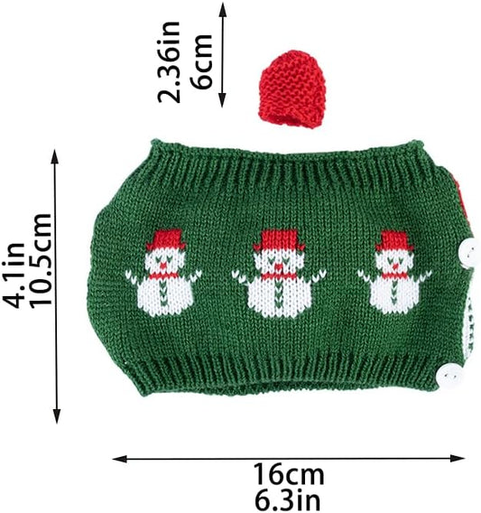 Tea Cozy Suitable for a 600ml,20oz Tea Pot,Teapot Warmer -100% Acrylic Fibers Filling,Two Piece (Green Snow Man)