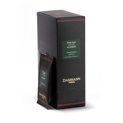 Dammann Freres Sachets, Vert Au Jasmin Tea Bags, Premium Gourmet French Jasmine Green Tea, Individually Wrapped, 24 Count (Single Pack)