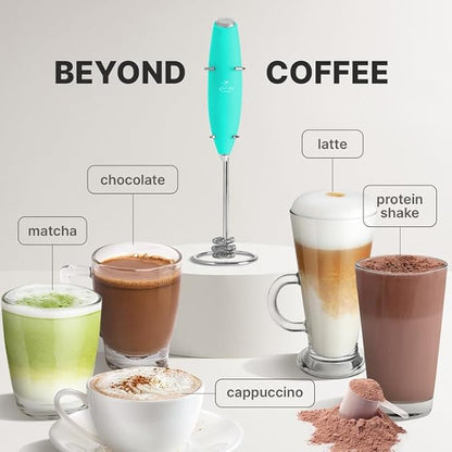 Zulay Kitchen Milk Frother with Patented Tornado Triple Whisk – Handheld Foam Maker for Coffee, Lattes, Matcha & Hot Chocolate – Rich, Creamy Froth in Seconds -