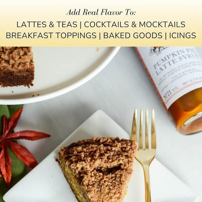 Sonoma Syrup Co. Pumpkin Pie Latte Syrup 12.7 Fl Oz | for Coffee, Latte and Baking | Hand Crafted in the USA