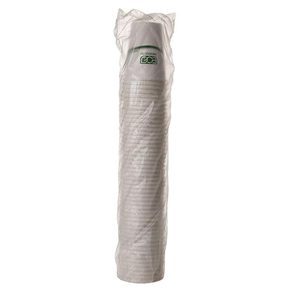 ECO PRODUCTS Compostable Disposable GreenStripe 16oz Coffee Cups, Case of 1000, White Single Wall Hot Paper Cup, Plant Based PLA Lining, Biodegradable