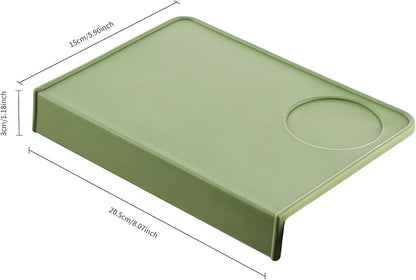 Bincoo Espresso Tamping Mat - Green Food Safe Rubber Coffee Tamper Mat, Coffee Tamp Station, Espresso Accessory, Waterproof and Heat Resistant.