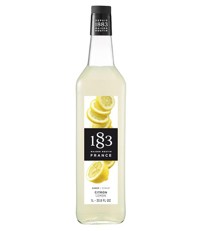 1883 Lemon Syrup for Drinks, Made in France, 1 Liter Glass Bottle