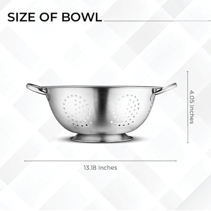 Avador Set of 3 Stainless Steel Colanders, Comes in 1.5 Quart 3qt Quart and 5 Quart for all your Cooking | Baking | Prepping Needs