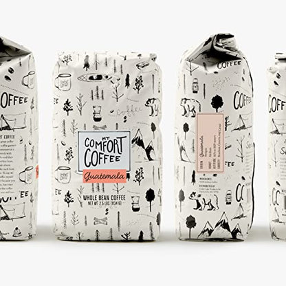 Mt. Comfort Coffee Guatemala Medium Roast, 2.5lb - Sourced From Small, Guatemalan Coffee Farms - Flavor Notes of Chocolate & Caramel - Roasted Whole Beans
