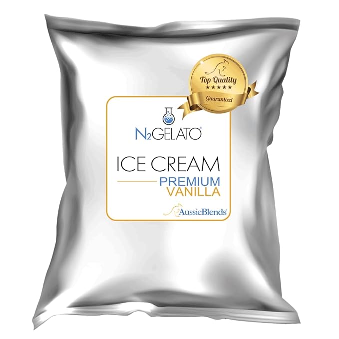 AussieBlends Premium Vanilla Ice Cream Mix For Soft Serve, Rolled Ice Cream, Gelato, Liquid Nitrogen, 1-Pack, Imported