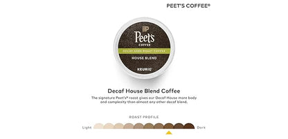 Peet's Coffee & Tea Coffee Decaf House Blend K-Cup Portion Pack for Keurig K-Cup Brewers, 88 Count