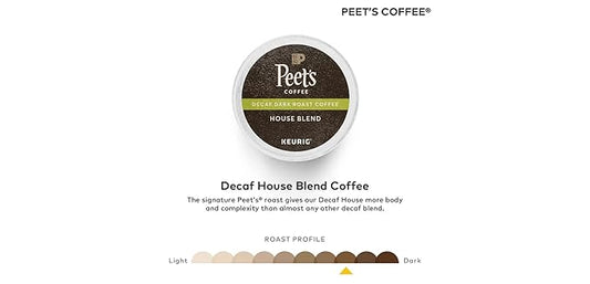 Peet's Coffee & Tea Coffee Decaf House Blend K-Cup Portion Pack for Keurig K-Cup Brewers, 88 Count