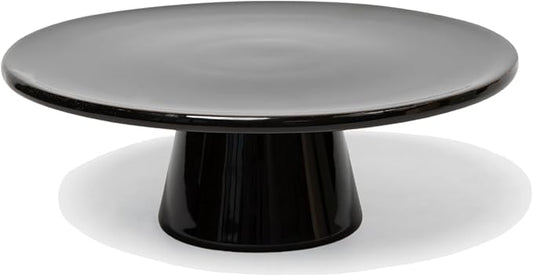 The Cake Stand -10" Ceramic Pedestal Cake Stand with Gloss Finish - Modern Display for Cakes, Cupcakes, Cookies & More - Perfect for Weddings, Birthdays & Baby Showers (Black)