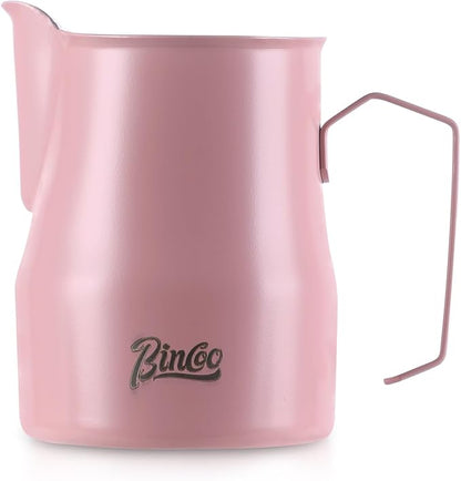 Milk Frothing Pitcher 450ML - Espresso Steaming Pitcher with Large Handle and Spout,Cappuccino Latte Art Cup for Barista and Home Cafe
