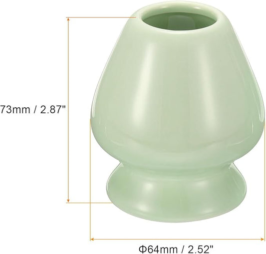 HARFINGTON Ceramic Chasen Stand 73mm Matcha Whisk Holder Teas Set Whisks Stand Traditional Matcha Tea Chasen Holder Tea Set Accessories for Tea Tasting, Yellow
