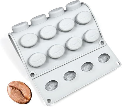 mostsom Bakeware Coffee Bean Shape Silicone Mold for Cake Mousse Dessert Chocoalte Non-Stick Soap Mould (K_ Coffee Bean)