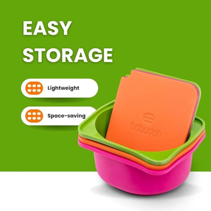 Babadoh Pizza Dough Proofing Silicone Containers with Lids | Pizza Making Accessories | The Perfect Pizza | Set of 3 | Multi Bright (1 Berry, 1 Orange, 1 Lime) | Original Size (make 12" Pizzas)
