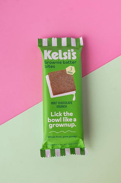Kelsi's Mint Chocolate Crunch Brownie Batter Bites - Dairy Free / Gluten Free Dessert / Soy Free Chocolate / Paleo Candy Alternative for Adults & Kids - Healthy Dessert Snack - Whole Food Ingredients, Zero Refined Sugar, 8 Pack