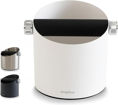 Espresso Knock Box, Large Capacity & Non-Slip Base Coffee Knock Box, Barista Tools, Espresso Machine Accessories (White)
