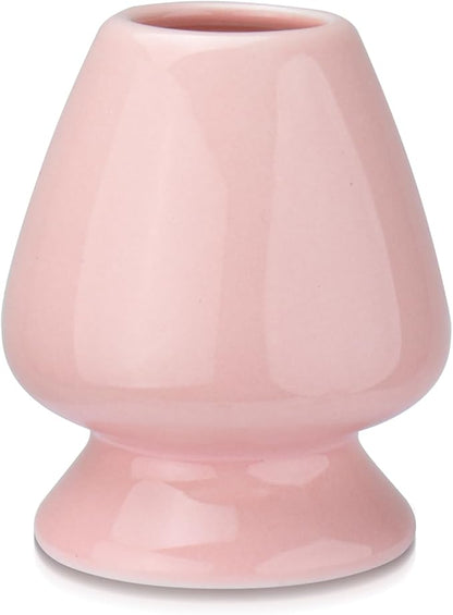 Matcha Tea Whisk Holder, 70mm Chasen Stand, Matcha Whisk Stand Ceramic Holder Chasen Stand fit for Traditional Japanese Tea Matcha Chasen Tea Set Accessories (pink)