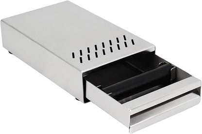 Espresso Knock Box Drawer, Stainless Steel Coffee Grounds Container with Removable Rubber Knock Bar and Non-slip Base, Mini 9.29 x 5.43 x 2.08 inches (Silver)