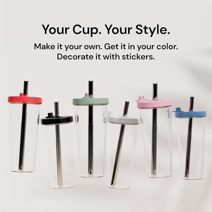 Dodoko Sage Green 24 oz Reusable Boba Cup and Straw Bubble Tea Cup with Wide Lid and Straw