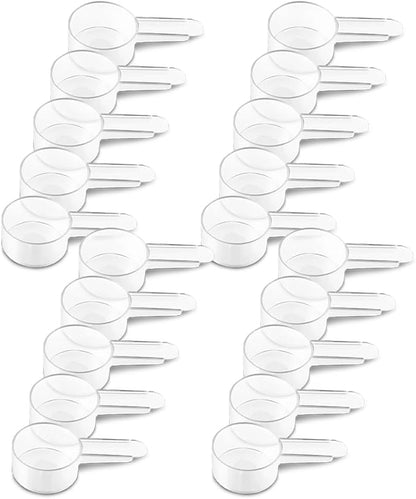 20 Pack Tablespoon Measuring Spoon Set with Short Handle Coffee Scoop - 1 Tablespoon (15 ML) Clear Plastic Scoops for Coffee, Loose Tea, Protein, Spices, Powders, and Other Dry Goods