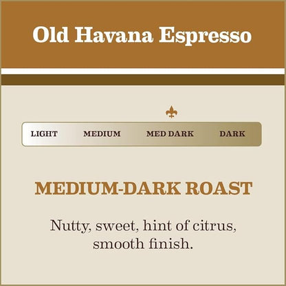 Gaviña Old Havana Espresso Whole Bean Coffee – Medium-Dark Roast, 100% Arabica, Nutty and Sweet Flavor, Great for Espresso Machines and Moka Pots, 32 oz Bag
