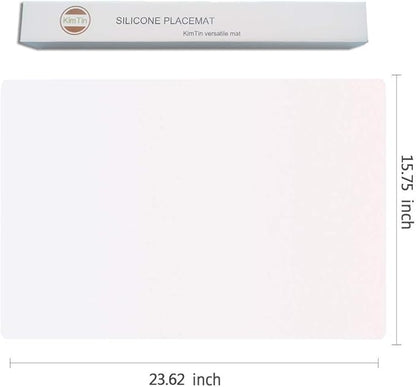 Extra Large Mulitpurpose Silicone Placemat,Countertop Protector, Kitchen Counter Mat, Table Mat, Heat Resistant, Washable, Non Slip ...… (Translucent-1PCS, 23.6X 15.8inch)