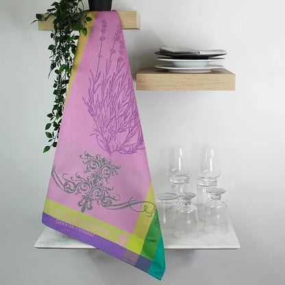 Garnier Thiebaut Lavande Mauve (Purple Lavender) French Kitchen Towel 22"x30", Cotton, Jacquard