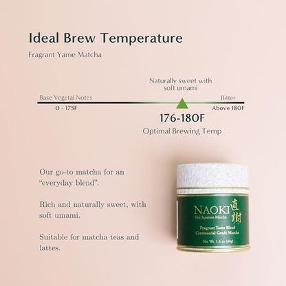 Naoki Matcha Fragrant Yame Blend – Authentic Japanese First Harvest Ceremonial Grade Matcha Green Tea Powder from Yame, Fukuoka (40g / 1.4oz)