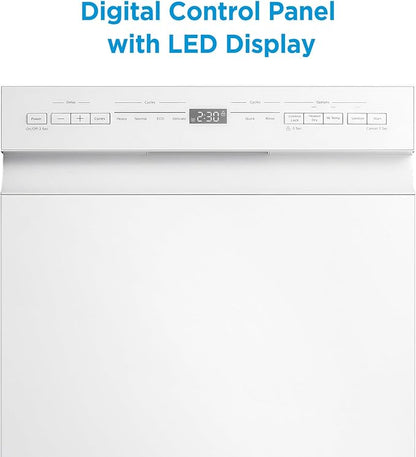 Midea MDF18A1AWW Built-in Dishwasher with 8 Place Settings, 6 Washing Programs, Stainless Steel Tub, Heated Dry, Energy Star, White
