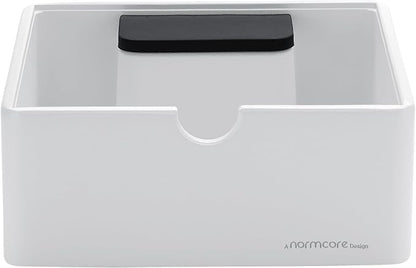 Normcore Compact Knock Box, Metal Espresso Knock Box, Heavy-Duty Knockbox, Anodized Aluminum, Espresso Accessories for Coffee Grounds, White