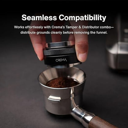 Crema Coffee Products 54mm Dosing Funnel|Compatible with 54mm Breville Portafilter,DualBoiler and OracleEspressoMachines|PreventsSpillage&Waste|DurableStainlessSteel|EasyFit for Clean,ConsistentDosing